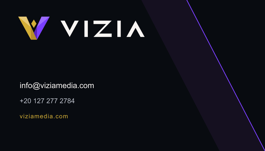 Vizia card reverse with company contact details